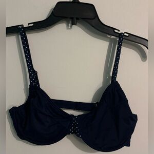 Venus Womens Sm D Cup Navy Polka Dot Top bikini Adjustable Band Strap Underwire